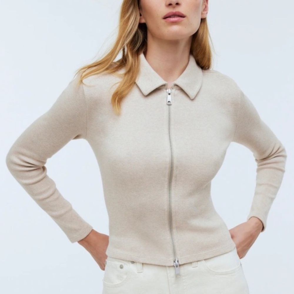 Madewell heathered long sleeve zip top, barely worn.